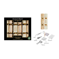 Harvey & Mason 6 Mini Gold Tree Deluxe Crackers