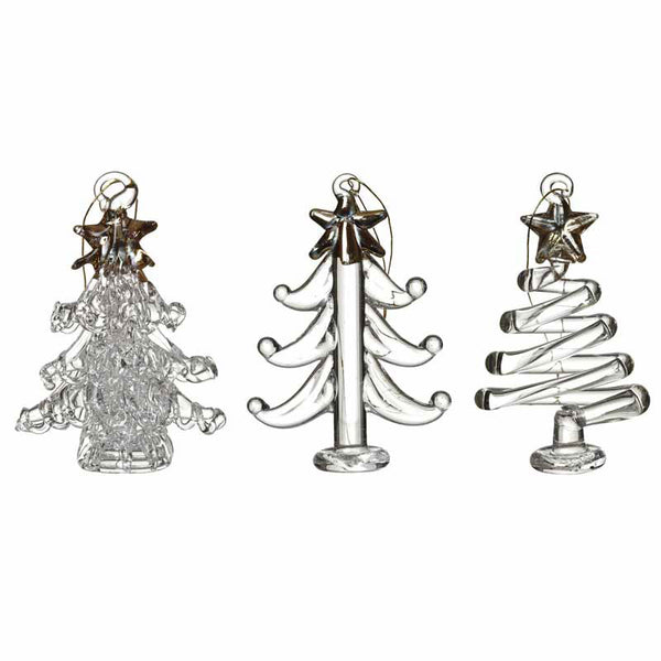 Heaven Sends Glass Winter Tree Ornaments (Set of 3)