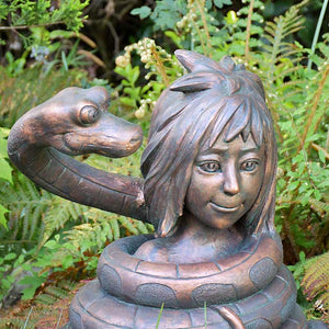 Home & Garden UK Jungle Book Mowgli & Kaa Garden Statue