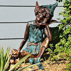 Home & Garden Painted Sitting Pixie Garden Statue