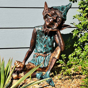 Home & Garden Painted Sitting Pixie Garden Statue