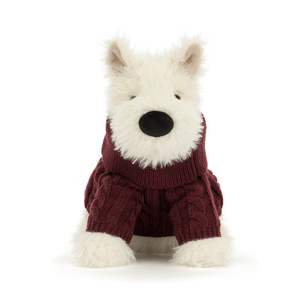 Jellycat Munro Scottie Dog in Winter Jumper