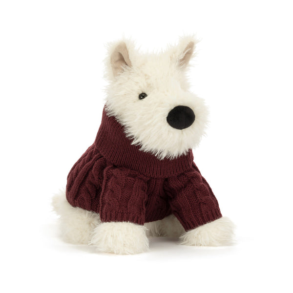 Jellycat Munro Scottie Dog in Winter Jumper