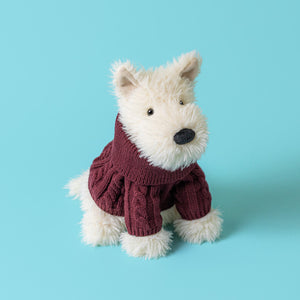 Jellycat Munro Scottie Dog in Winter Jumper
