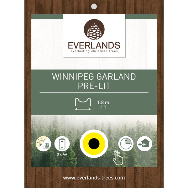 Everlands Pre-Lit Winnipeg Garland