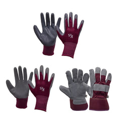 Kent & Stowe Triple Pack Gardening Gloves Plum