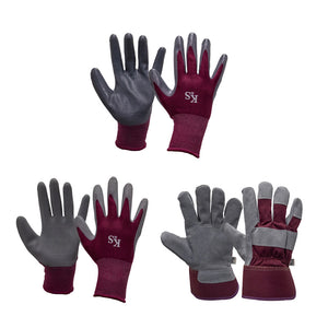 Kent & Stowe Triple Pack Gardening Gloves Plum