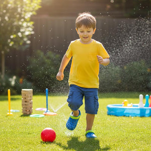 Town & Country Cool-Kids Cloggies Blue and Green Lifestyle Image 