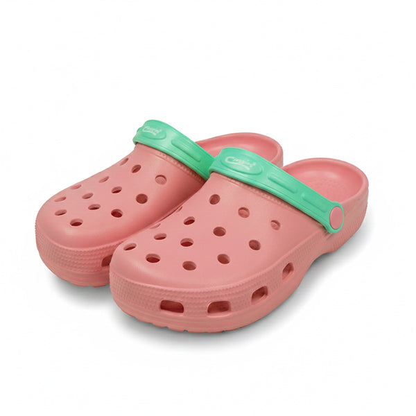 Town & Country Cool-Kids Cloggies Pink and Mint Studio Image Side View