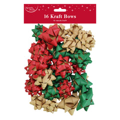 Kraft Gift Bows (Pack of 16)