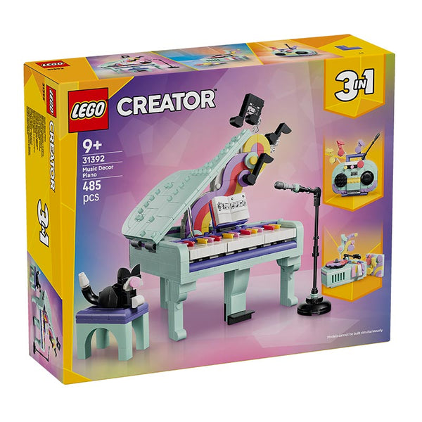 Lego Creator 3 In 1 Music Decor Piano With Cat 31392 Box Front View