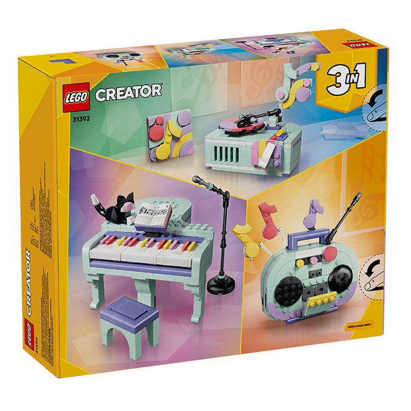 Lego Creator 3 In 1 Music Decor Piano With Cat 31392 Box Rear View