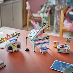 Lego Creator 3 In 1 Music Decor Piano With Cat 31392 Lifestyle showing All 3 Models