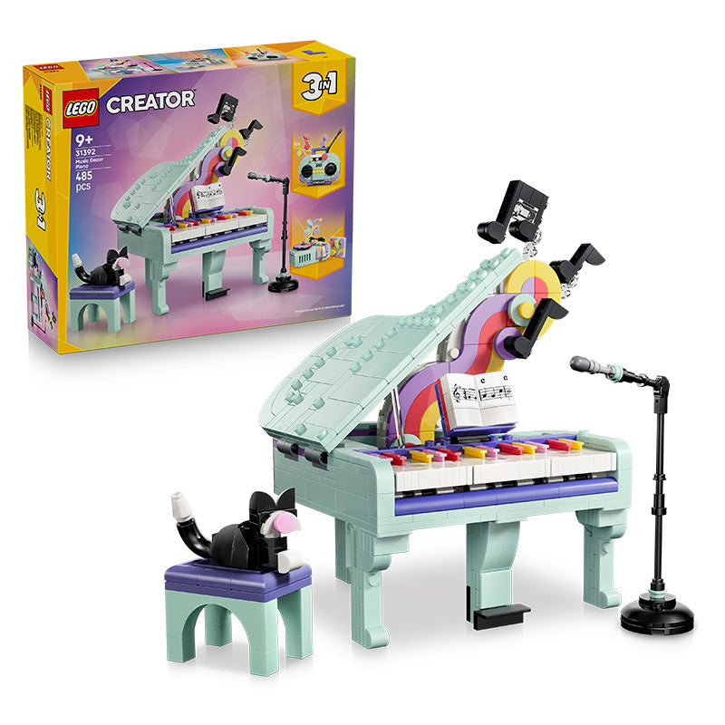 Lego Creator 3 In 1 Music Decor Piano With Cat 31392 Product and Box