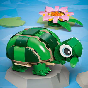 Lego Creator 3 In 1 Turtle with a Water Lily Flower 31377 Feature Turtle