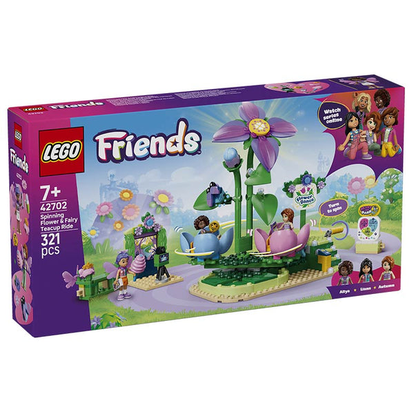 Lego Friends Spinning Flower & Fairy Teacup Ride 42702 Box Front View