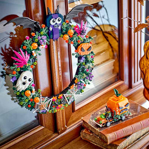 Lego Halloween Wreath 40825 Lifestyle Wreath on Display