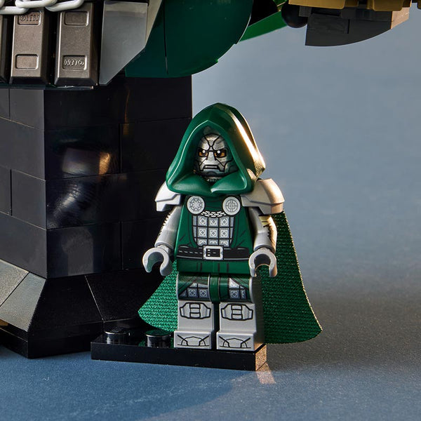 Lego Marvel Doctor Doom Bust 76345 Lifestyle of Minifigure on Pedestal