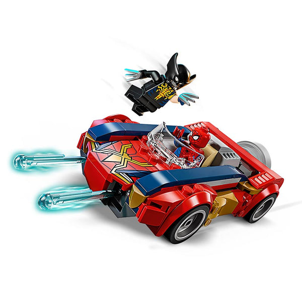 Lego Marvel Spider-Man Car Vs. Venomized Wolverine 76336 Product Features with Shooters