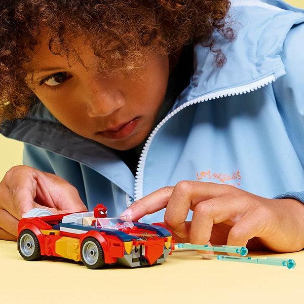 Lego Marvel Spider-Man Car Vs. Venomized Wolverine 76336 Lifestyle Showing Action Shooters