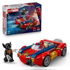 Lego Marvel Spider-Man Car Vs. Venomized Wolverine 76336 Box and Product