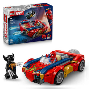 Lego Marvel Spider-Man Car Vs. Venomized Wolverine 76336 Box and Product