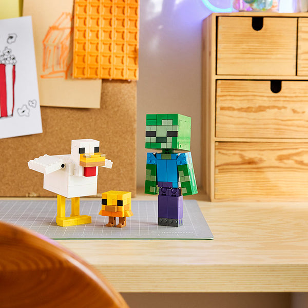 Lego Minecraft Chicken Jockey 21582 Lifestyle on Display
