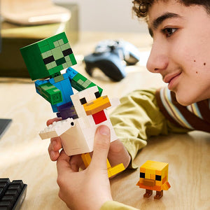 Lego Minecraft Chicken Jockey 21582 Lifestyle with Boy