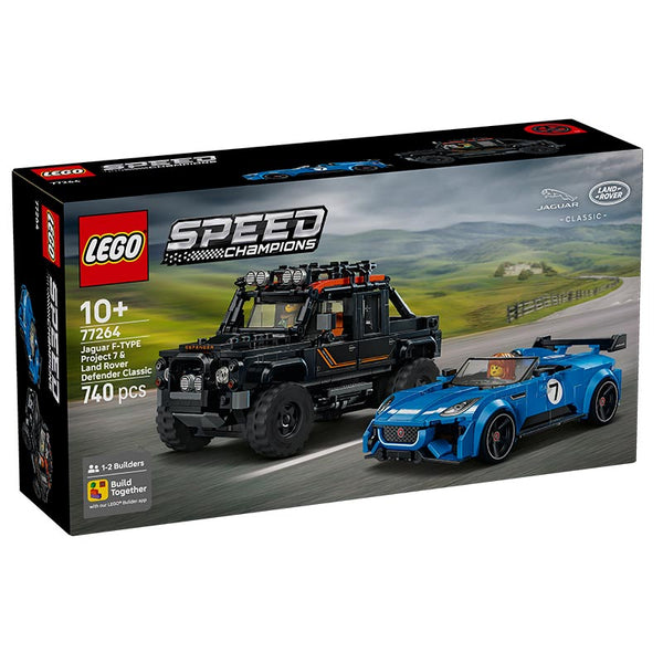 Lego Speed Champions Jaguar Project 7 And Land Rover Defender 77264 Box Front View