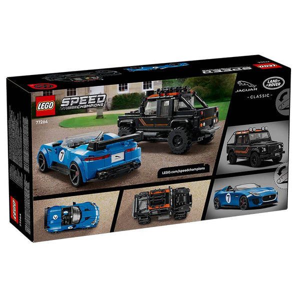 Lego Speed Champions Jaguar Project 7 And Land Rover Defender 77264 Box Rear View