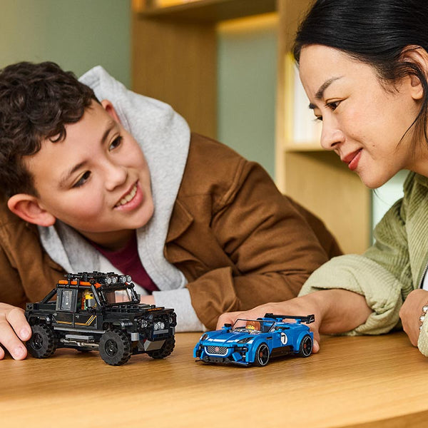 Lego Speed Champions Jaguar Project 7 And Land Rover Defender 77264 Lifestyle with Children