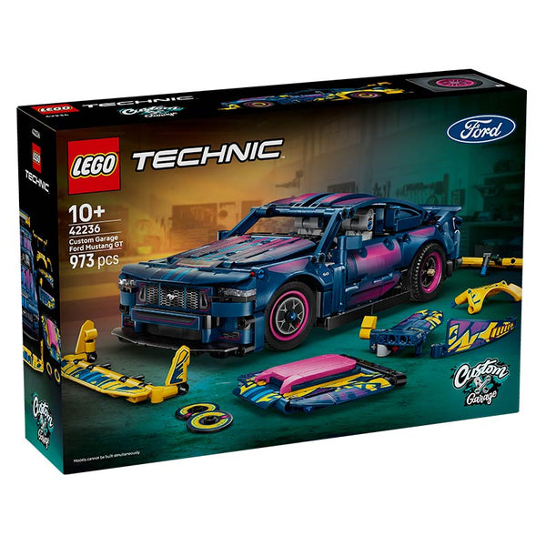 Lego Technic Custom Garage Ford Mustang Gt Car 42236 Box Front View