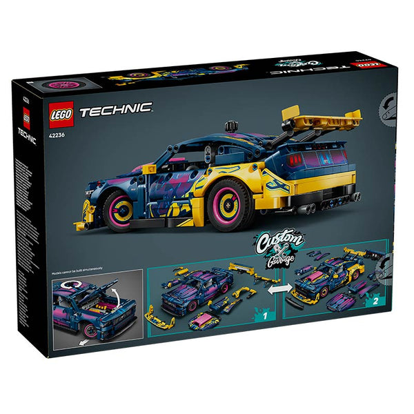 Lego Technic Custom Garage Ford Mustang Gt Car 42236 Box Rear View