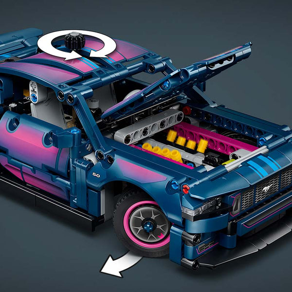 Lego Technic Custom Garage Ford Mustang Gt Car 42236 Feature Rear to Control Steering