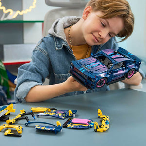 Lego Technic Custom Garage Ford Mustang Gt Car 42236 Lifestyle with Boy