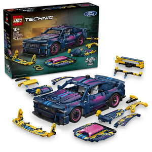 Lego Technic Custom Garage Ford Mustang Gt Car 42236 Box and Product