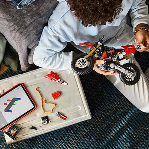 Lego Technic Ducati Desmo450 Mx Factory Motorcycle 42238 Lifestyle of Build