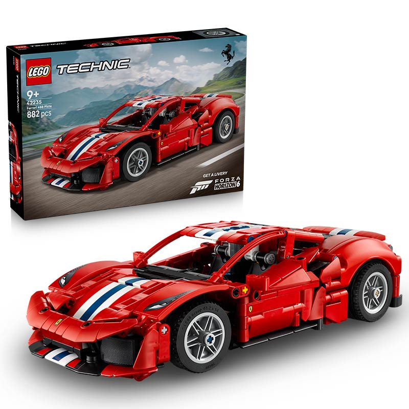 Lego Technic Ferrari 488 Pista Car 42235 Box and Product
