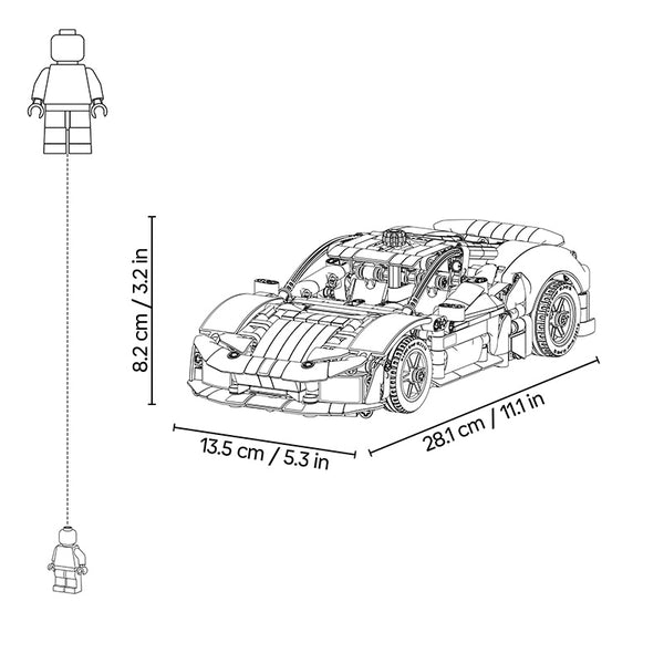 Lego Technic Ferrari 488 Pista Car 42235 Product Dimensions
