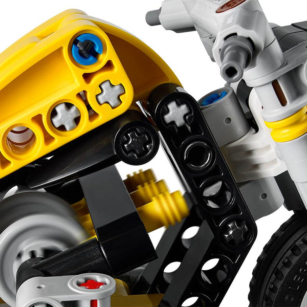 Lego Technic Yellow Motorbike 42225 Product Close Up