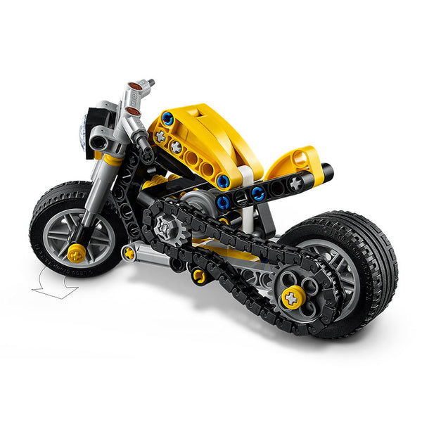 Lego Technic Yellow Motorbike 42225 Product Rear View