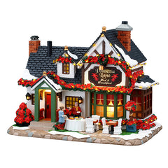 Lemax Poinsettia Lane Bed & Breakfast