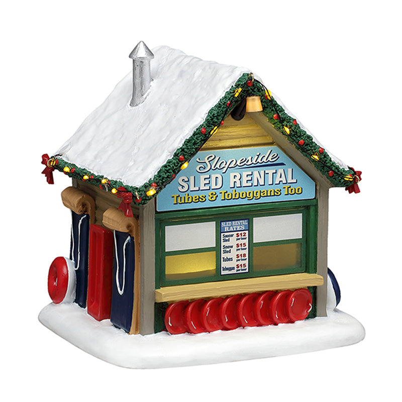 Lemax Slopeside Sled Rental