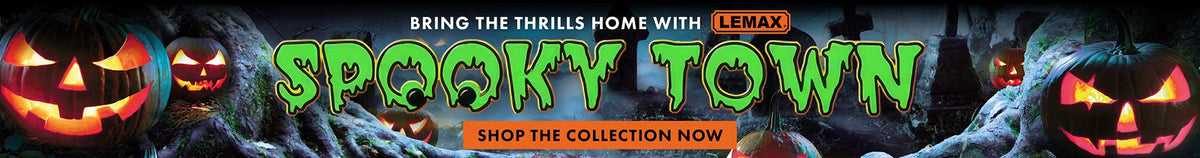 Halloween themed Lemax Sooky Town Promotional Banner.