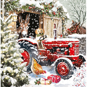Ling Design Large Deluxe Cards - Christmas On The Farm (Pack of 12)