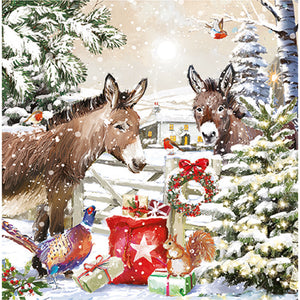 Ling Design Large Deluxe Cards - Christmas On The Farm (Pack of 12)