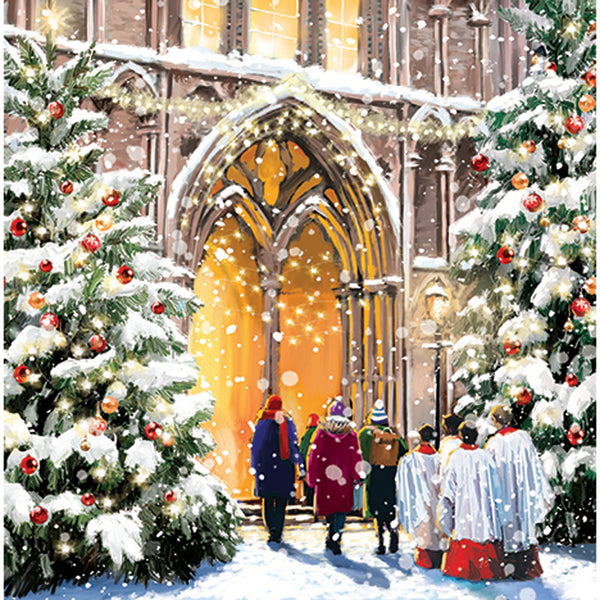 Ling Design Large Deluxe Cards - Festive Church Visit (Pack of 12)