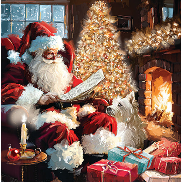 Ling Design Large Deluxe Cards - Santa Claus (Pack of 12)