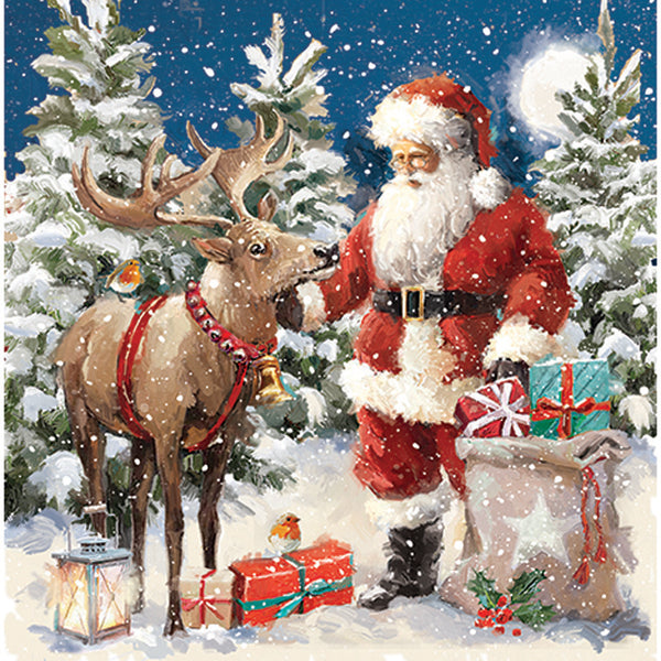 Ling Design Large Deluxe Cards - Santa Claus (Pack of 12)