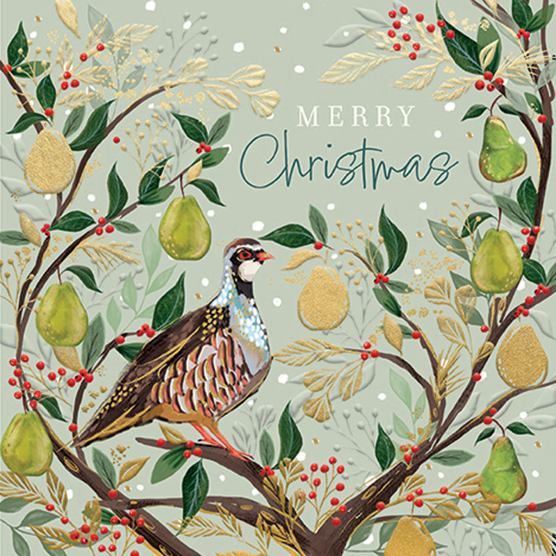 Ling Design Luxury Christmas Cards - Partridge In A Pear Tree (Pack of 5)